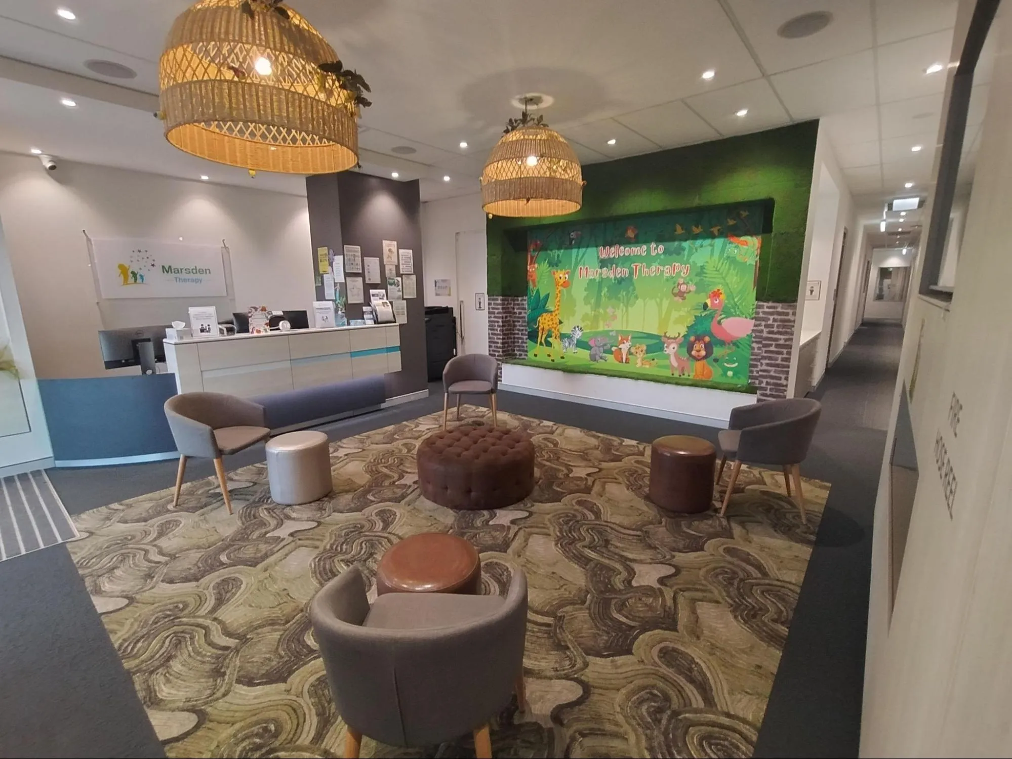 Reception and family waiting area inside Marsden Therapy in Marsden Park